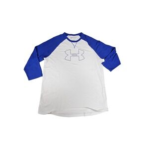 Men’s blue and white under armour  xl baseball tee